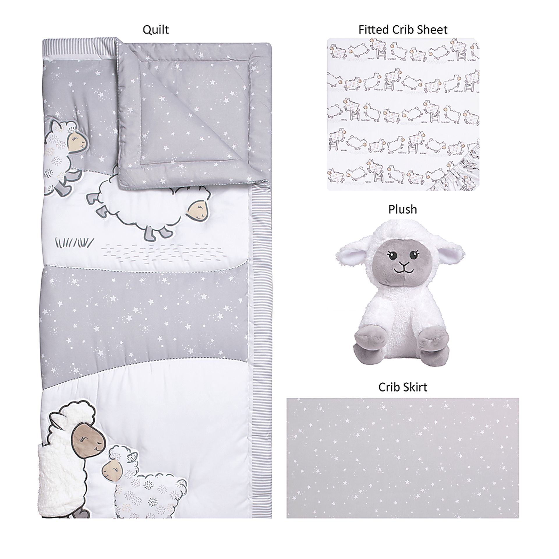Kids Nael Gray 4 Pc Baby Bedding Set - Image 2