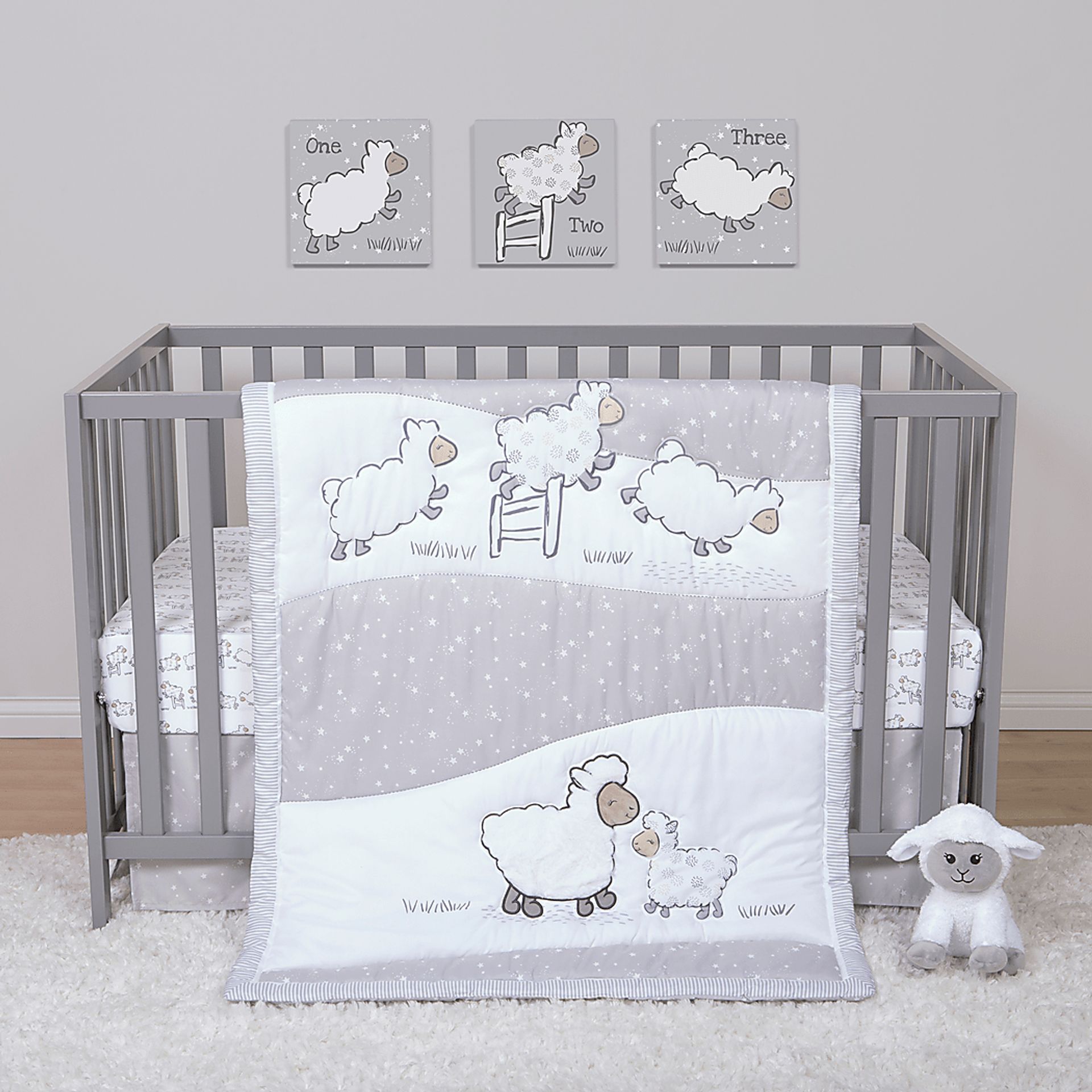 Kids Nael Gray 4 Pc Baby Bedding Set - Image 1