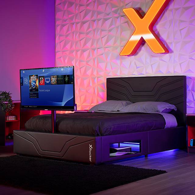 Kids Nanswell Black Full Gaming Bed with TV Mount - Thumbnail - Image 5