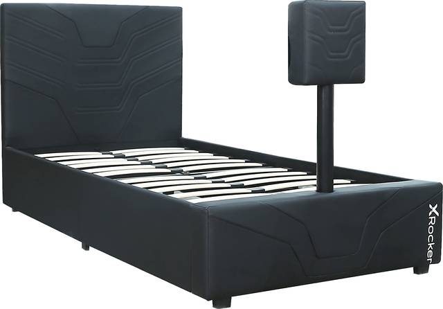 Kids Nanswell Black Twin Gaming Bed with TV Mount - Thumbnail - Image 1