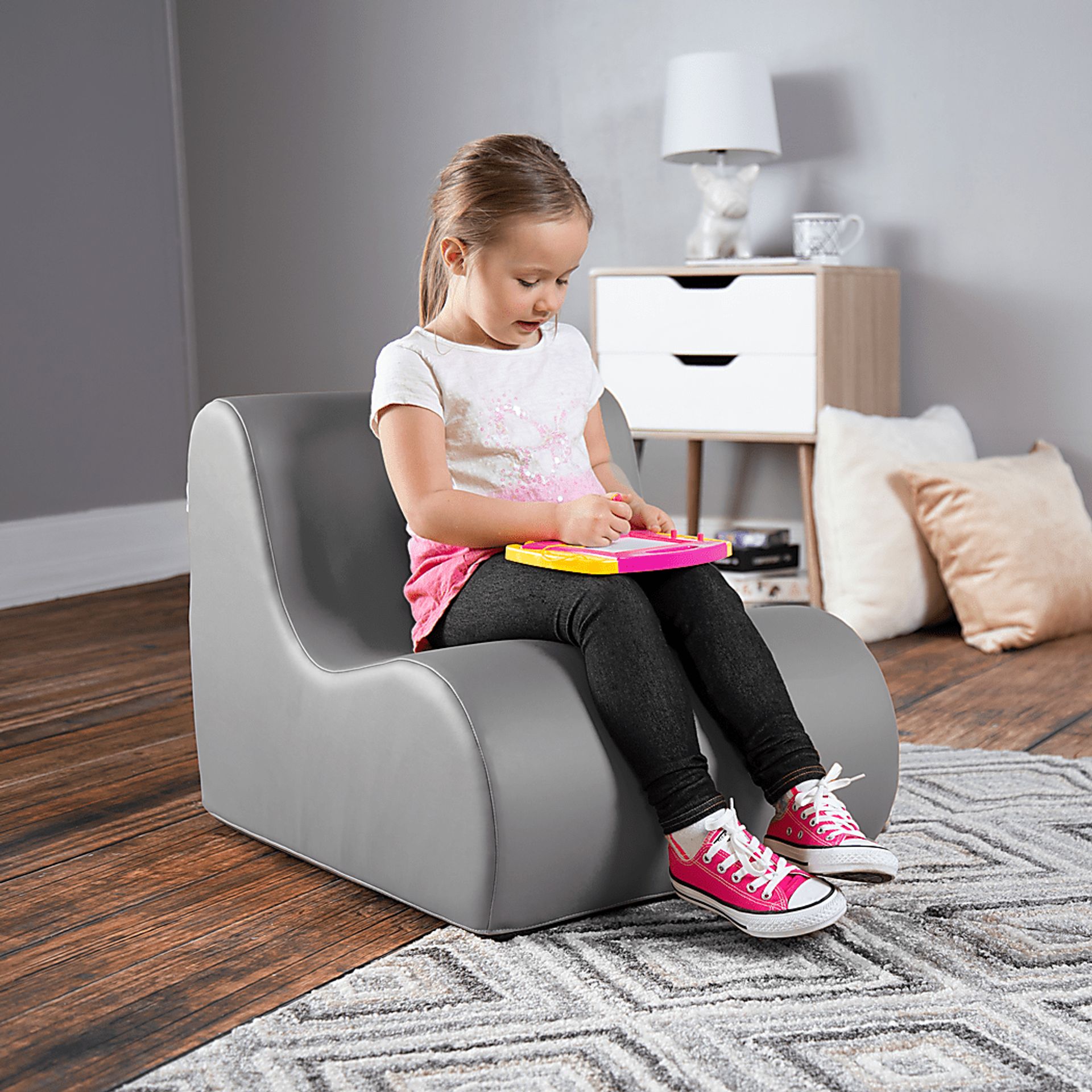 Kids Nariko Gray Foam Chair - Image 2