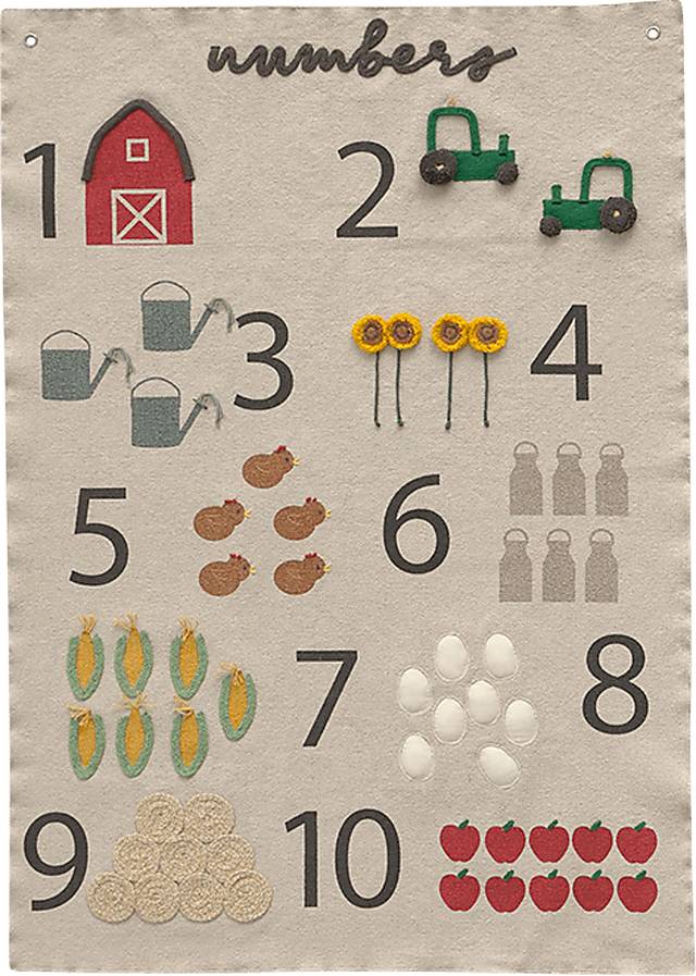 Kids Natural 2'3 x 3'3 Farm Numbers Rug - Thumbnail - Image 1
