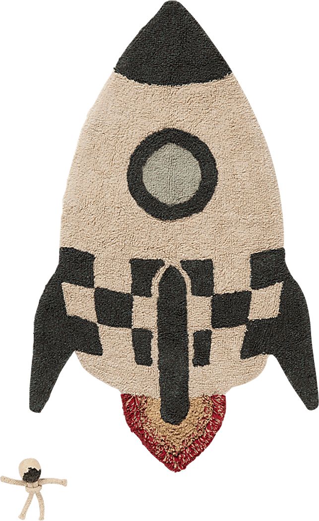 Kids Natural 2'9 x 4'5 Rocket Rug