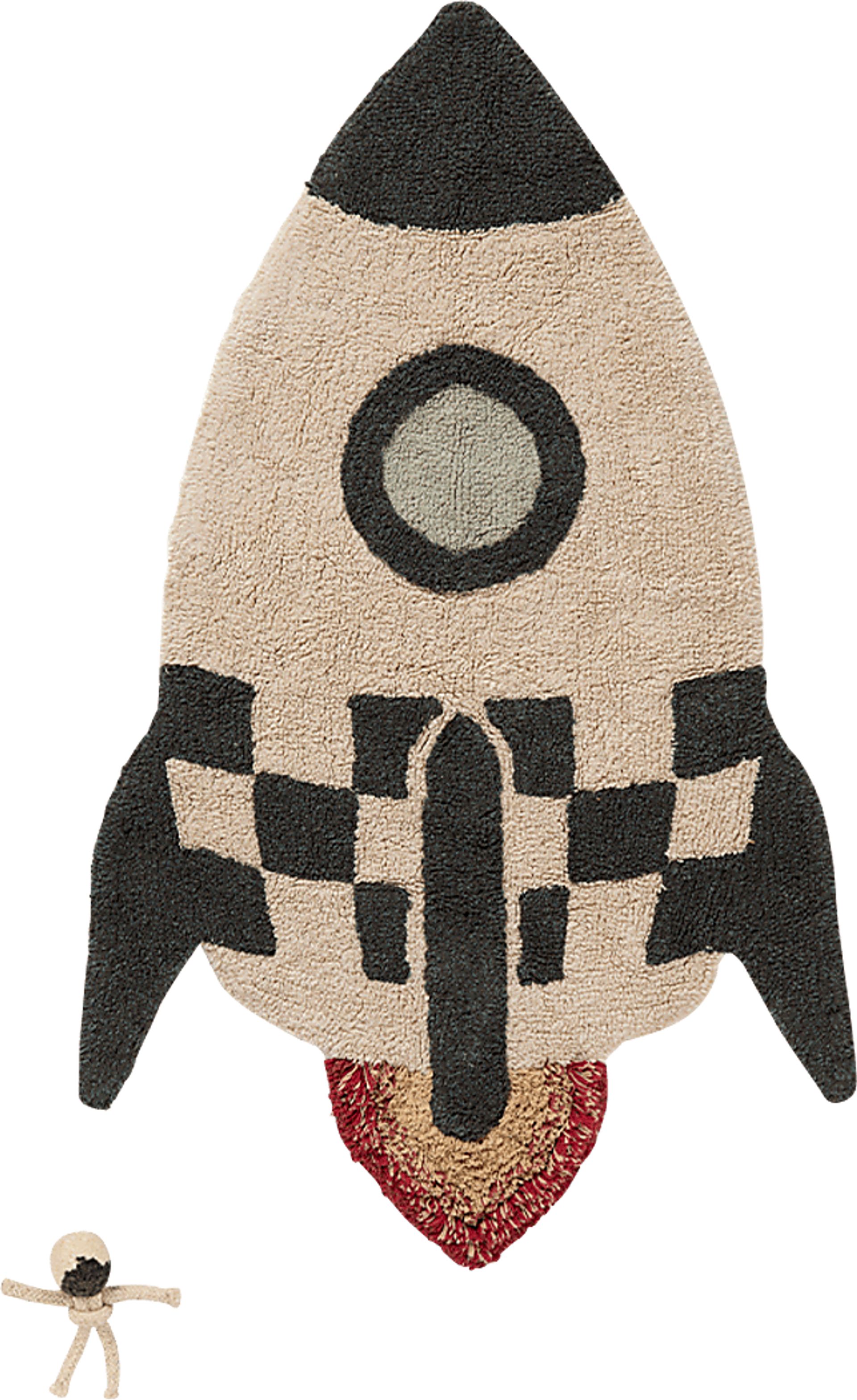 Kids Natural 2'9 x 4'5 Rocket Rug - Image 1