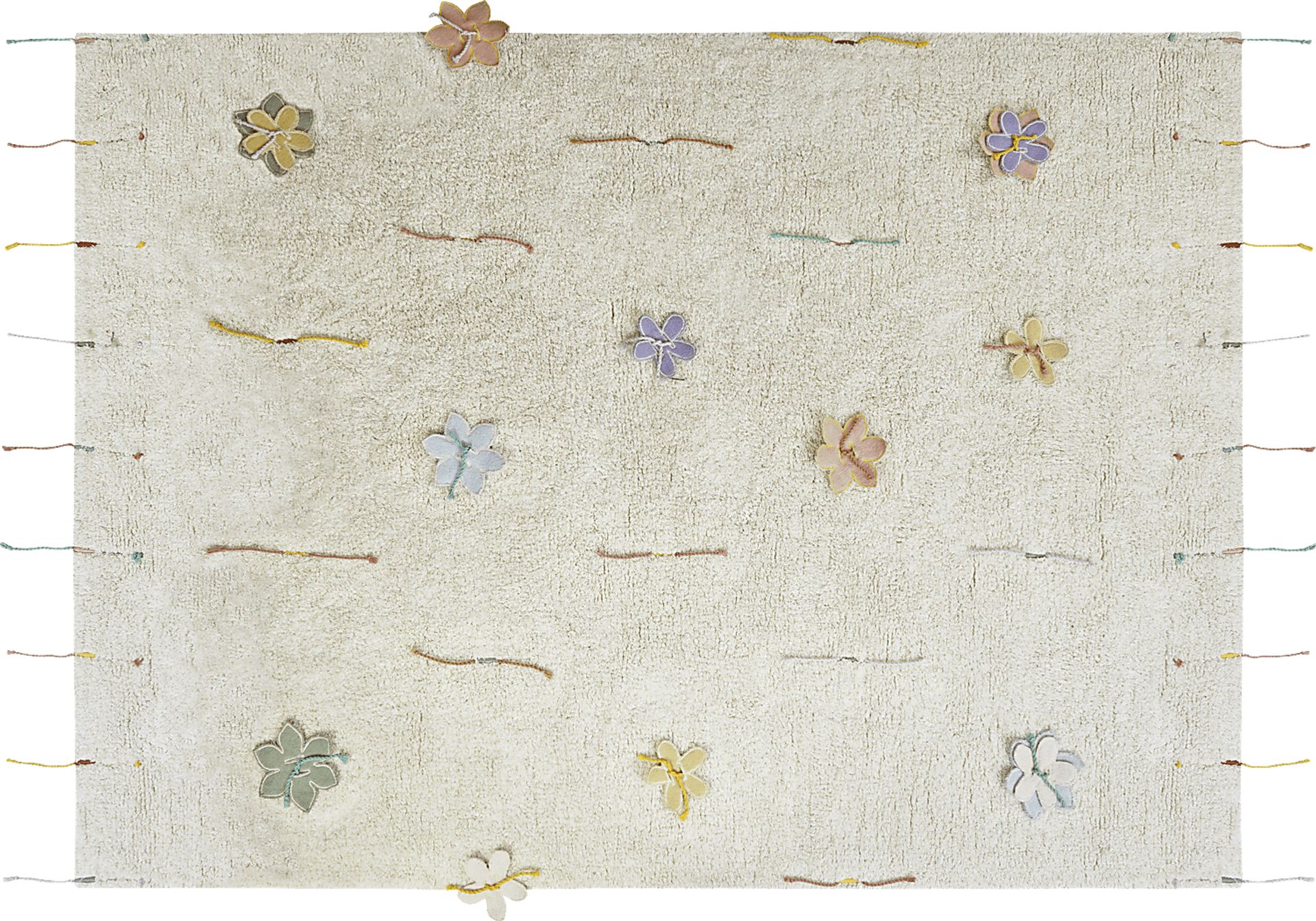 Kids Natural 4' x 5'3 Wildflowers Machine Washable Rug - Image 19