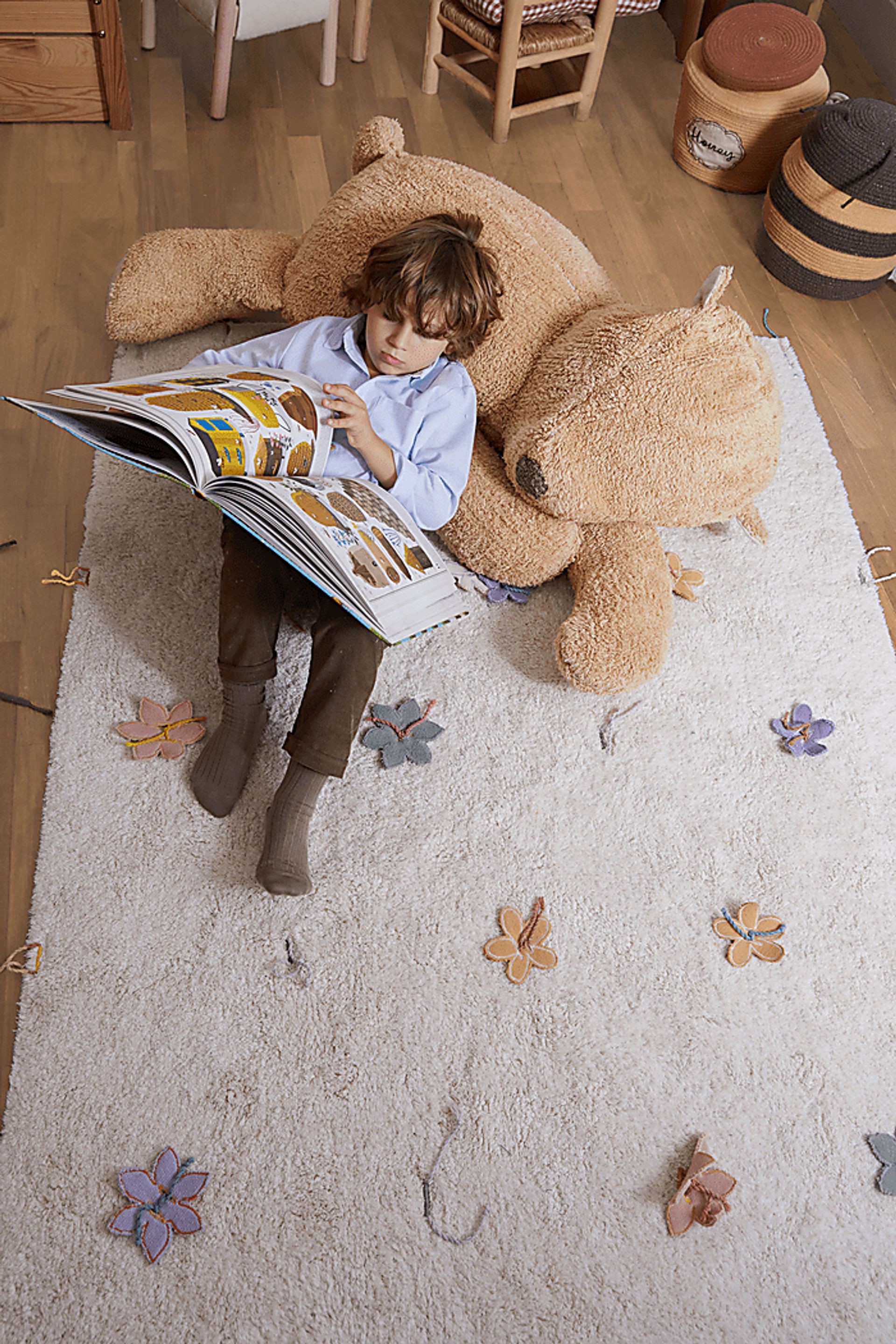 Kids Natural 4' x 5'3 Wildflowers Machine Washable Rug - Image 5