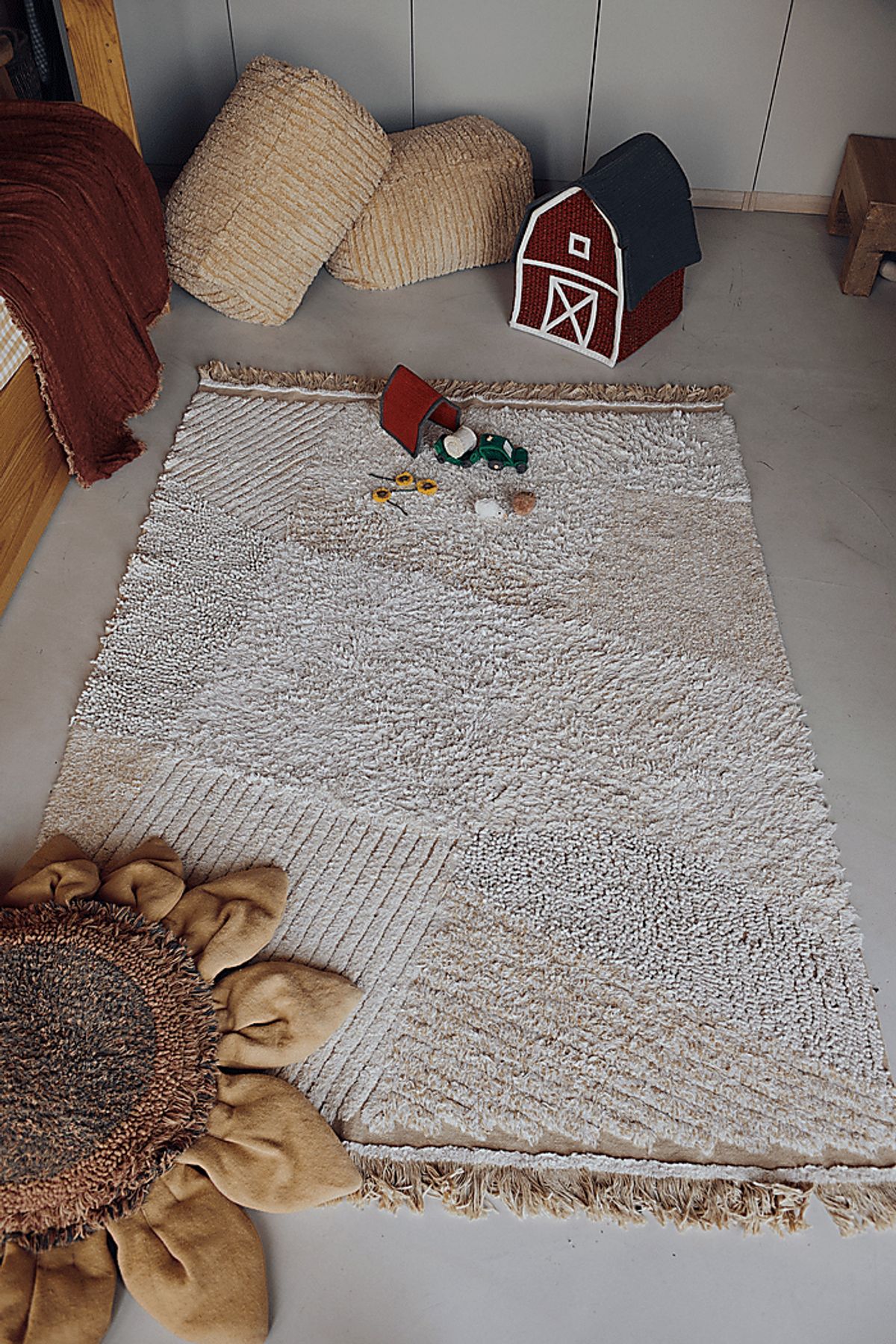 Farm Fields Rug Natural Beige,White | Rooms to Go