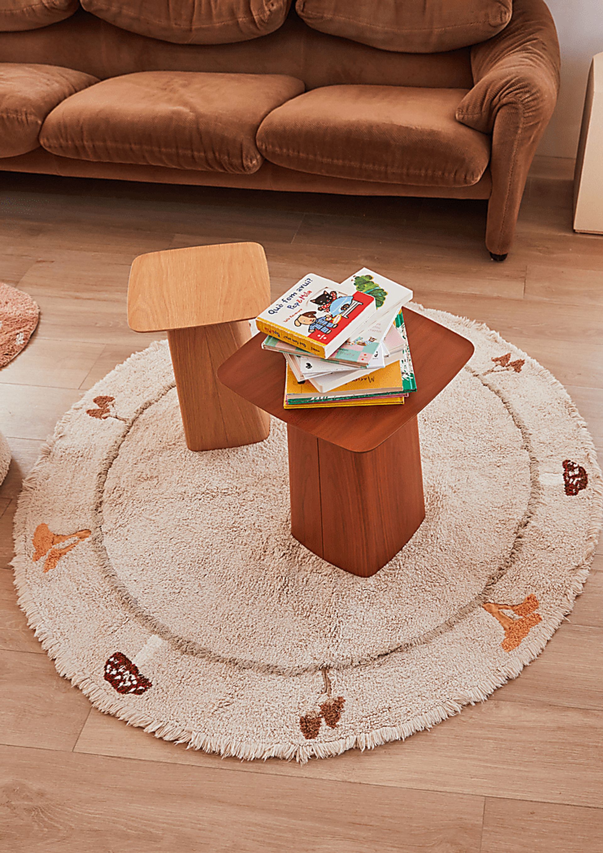 Kids Natural 4'7 Chanterelle Machine Washable Round Rug - Image 2