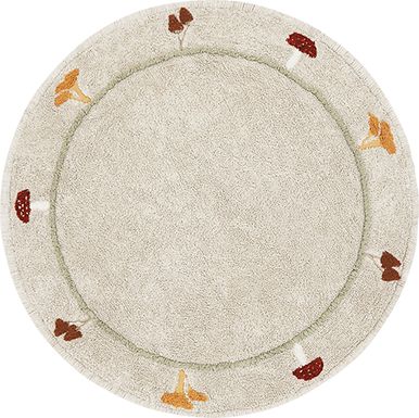 Kids Chanterelle Natural 4'7 Machine Washable Round Rug