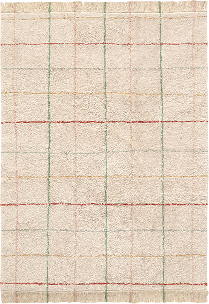 Kids Natural 4'7 x 6'7 Color Lines Rug