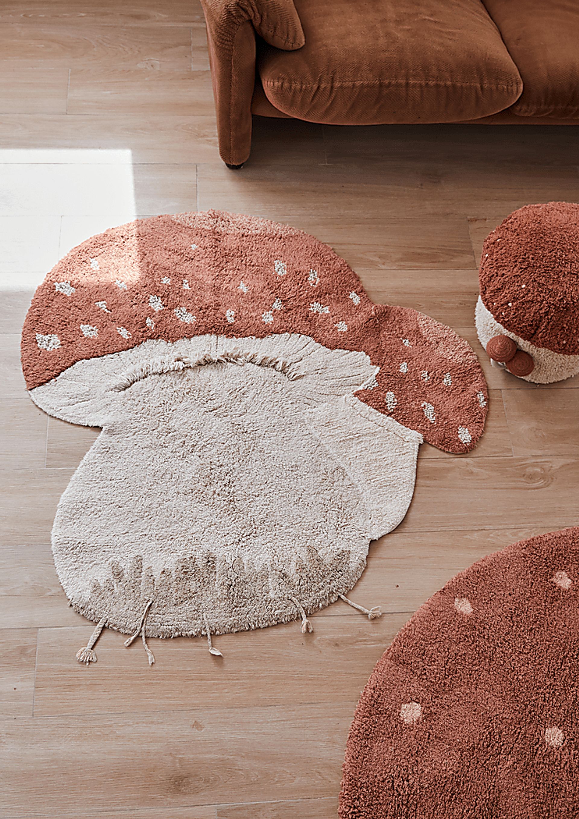 Kids Natural Boletus 4' Machine Washable Rug - Image 2