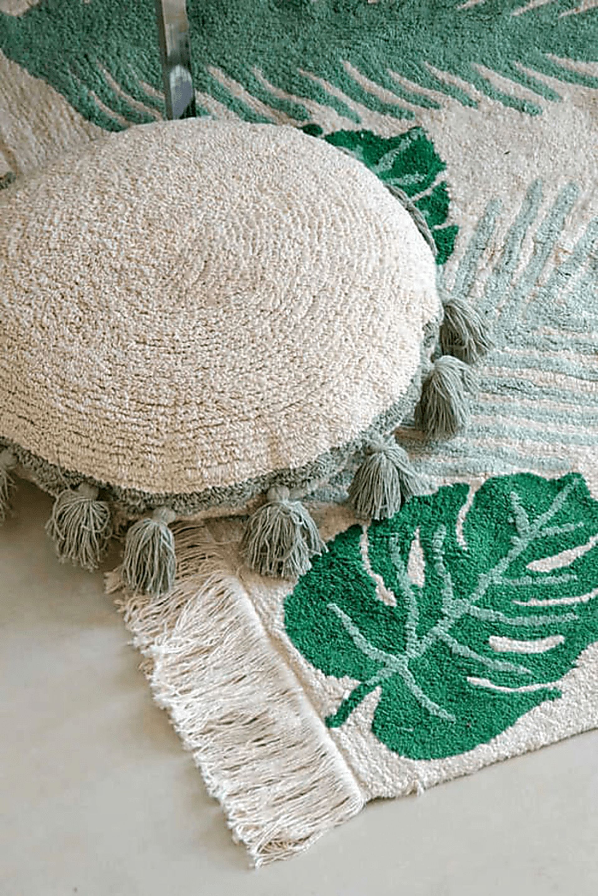 Kids Natural Circle Tassels Pillow - Image 2