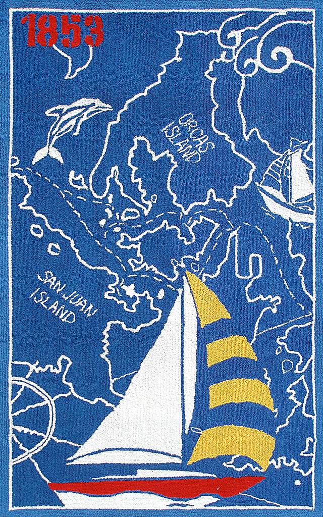 Kids Nautical Adventure Blue 2'8 x 4'8 Rug - Thumbnail - Image 1