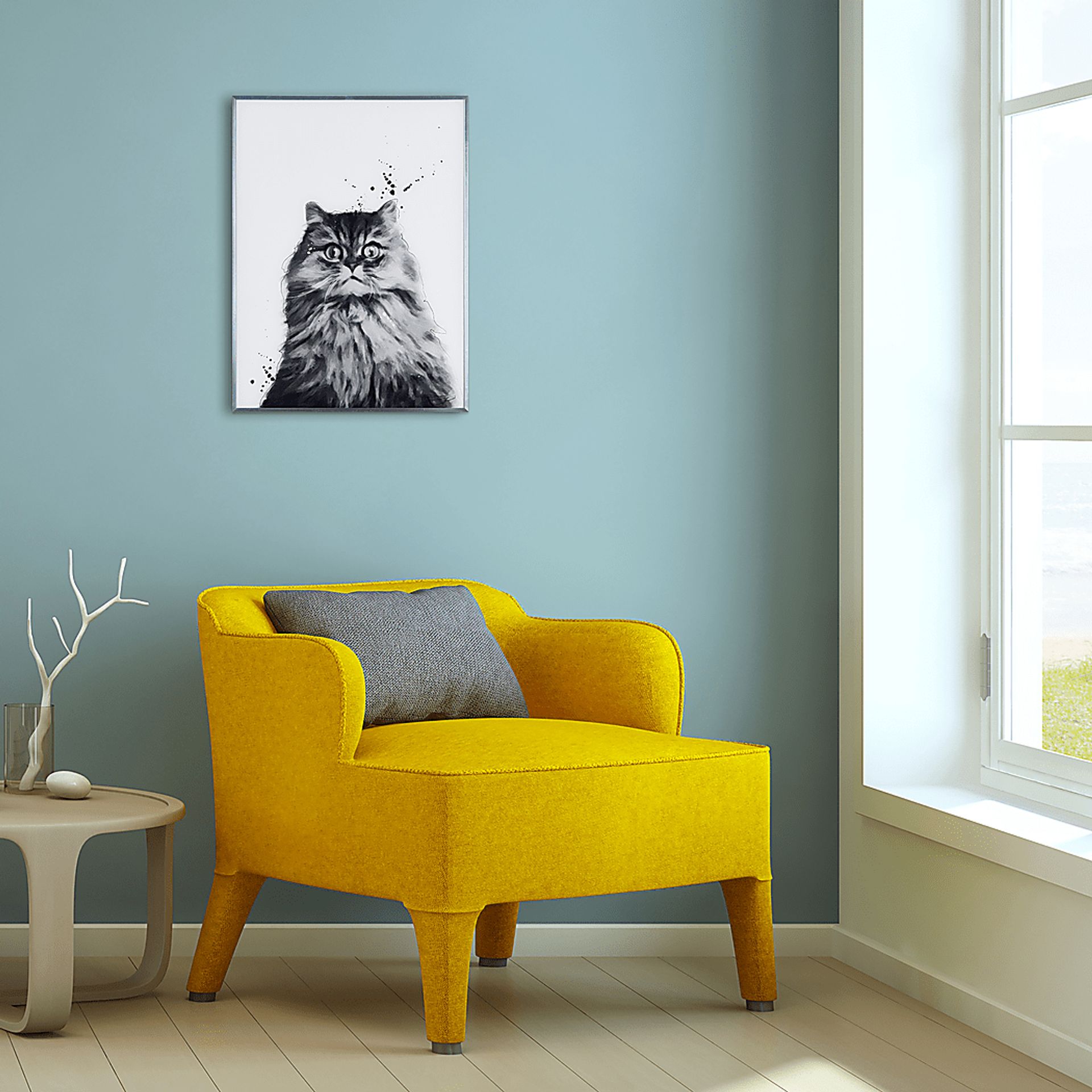 Kids Nebelung Cat Black Wall Art - Image 4