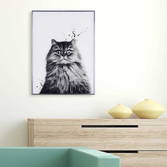 Kids Nebelung Cat Black Wall Art - Thumbnail - Image 6