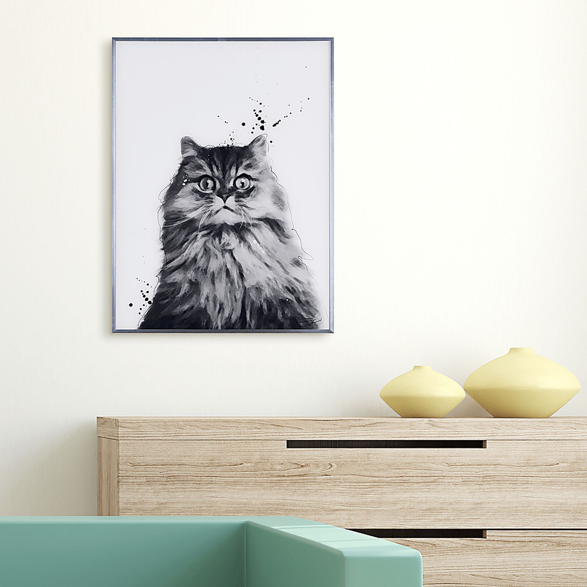 Kids Nebelung Cat Black Wall Art - Image 6