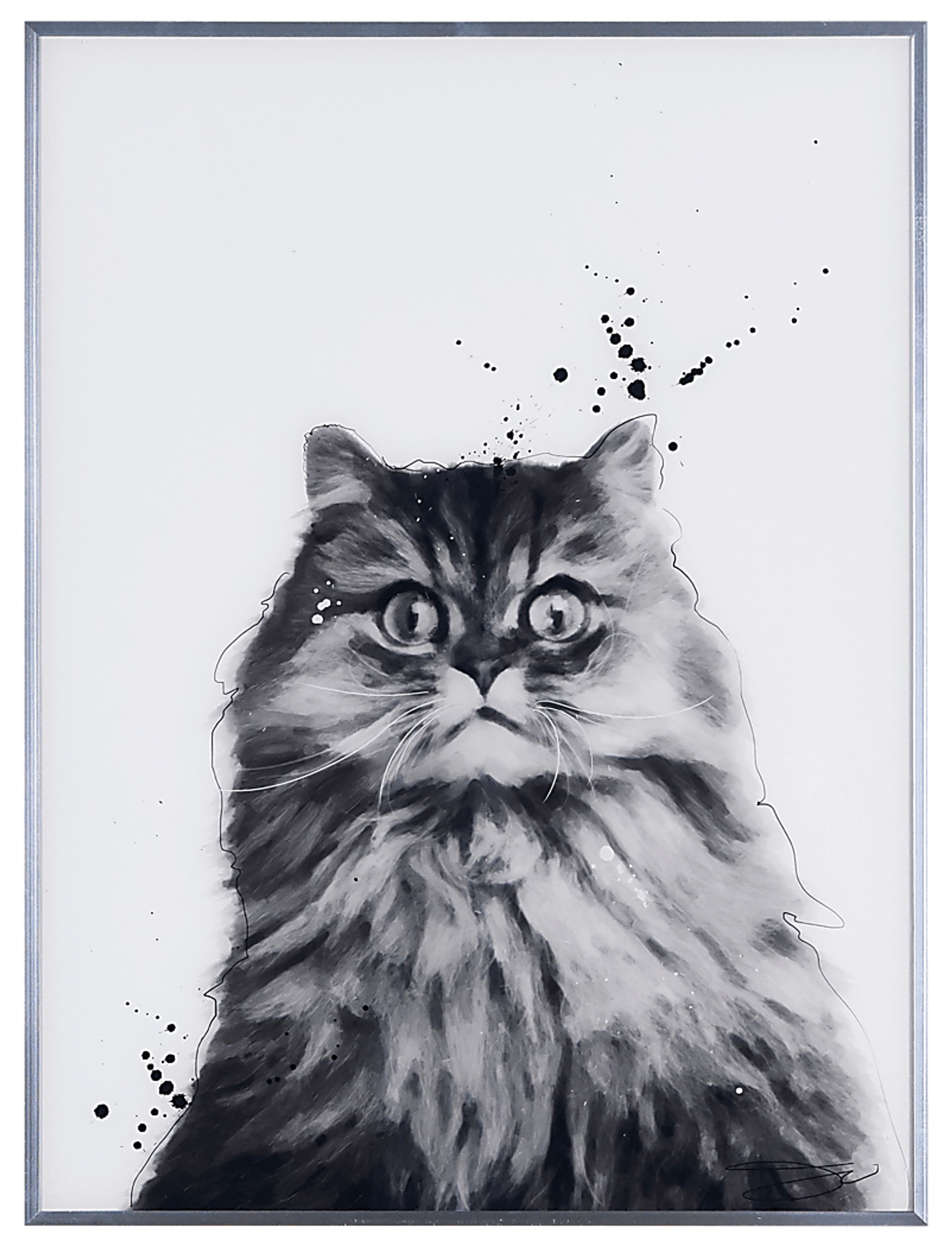 Kids Nebelung Cat Black Wall Art - Image 1
