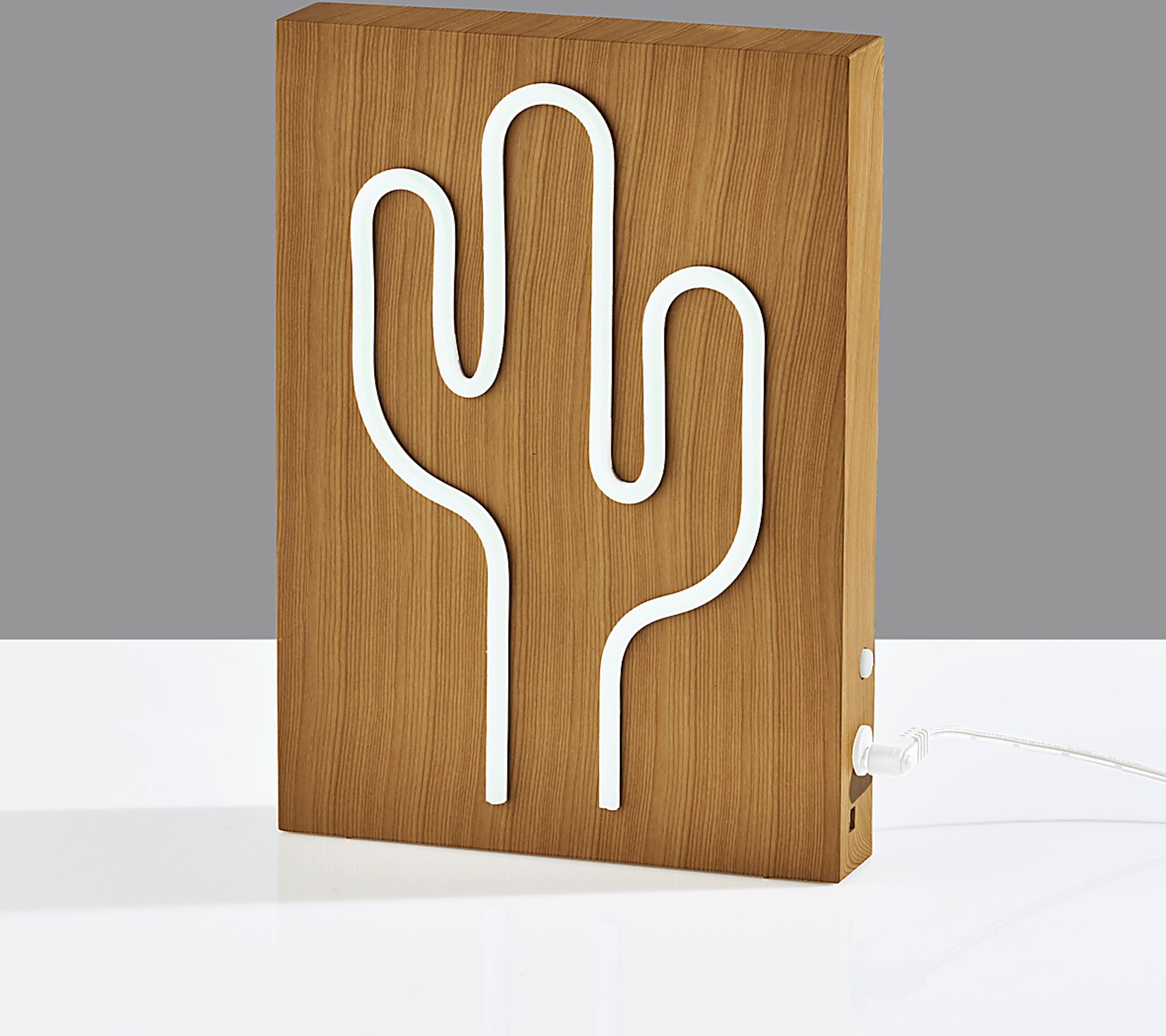 Kids Neon Cactus Natural Table Lamp - Image 5