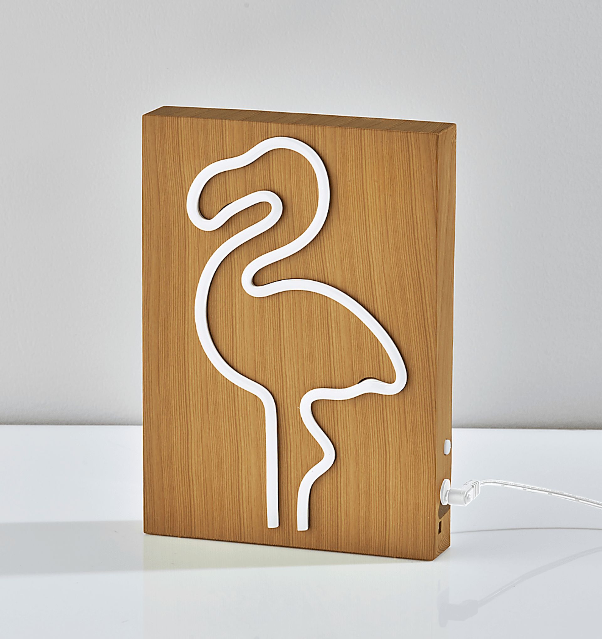 Kids Neon Flamingo Natural Table Lamp - Image 5