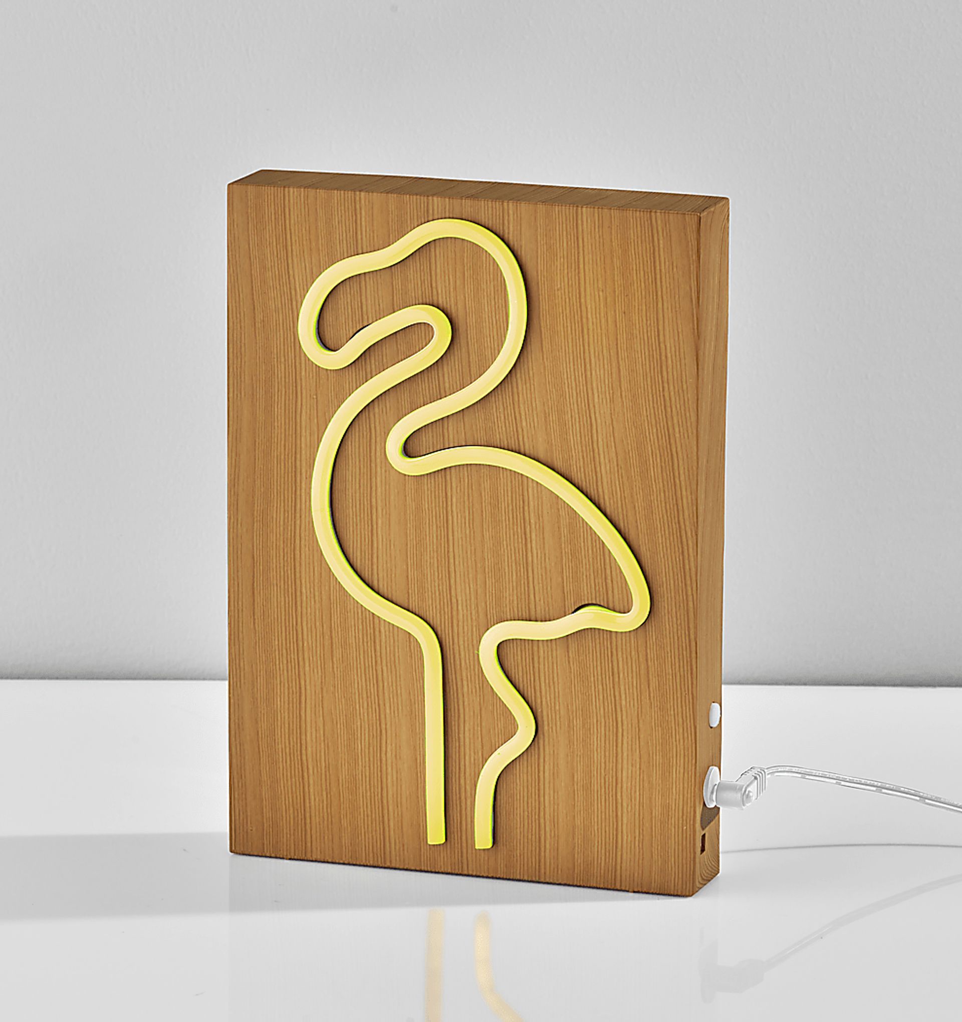 Kids Neon Flamingo Natural Table Lamp - Image 10
