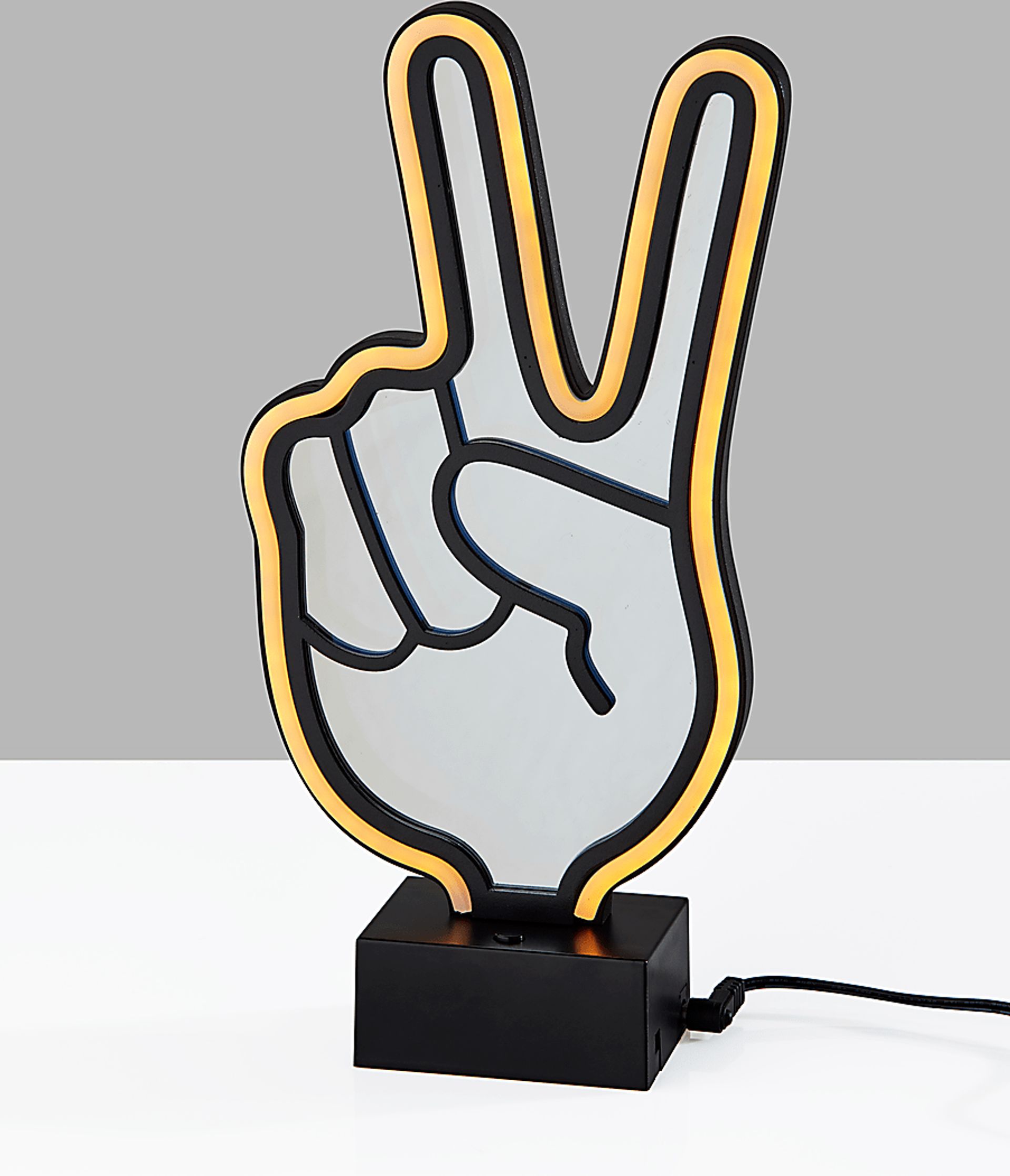 Kids Neon Peace Black Table Lamp - Image 2