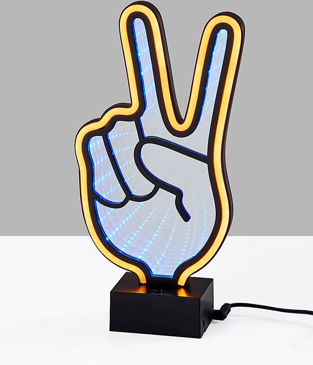 Kids Neon Peace Black Table Lamp - Thumbnail - Image 3