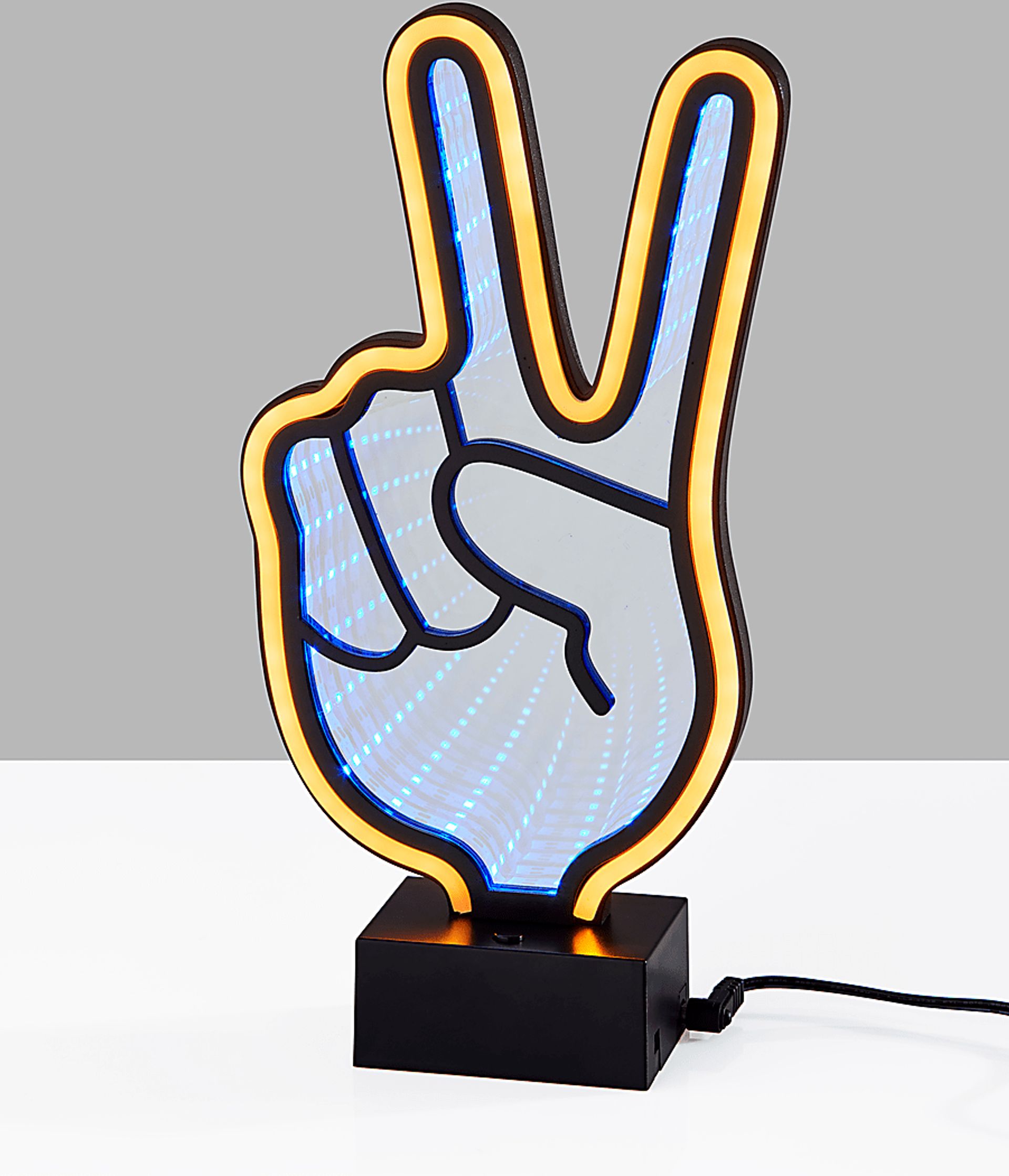 Kids Neon Peace Black Table Lamp - Image 3