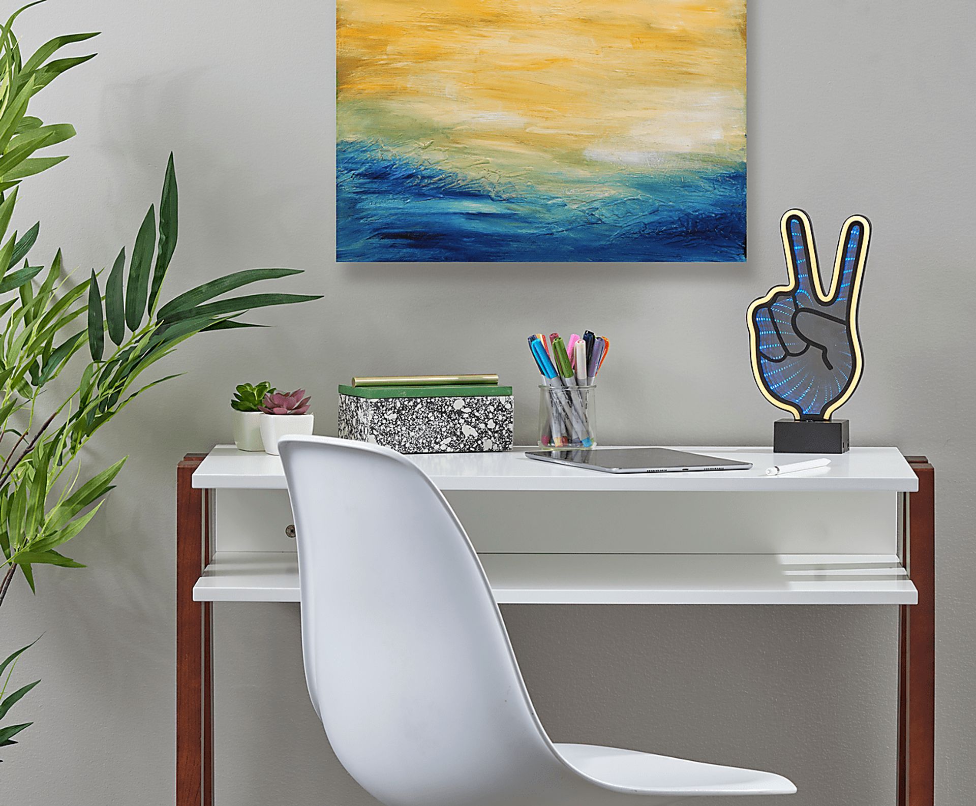 Kids Neon Peace Black Table Lamp - Image 9