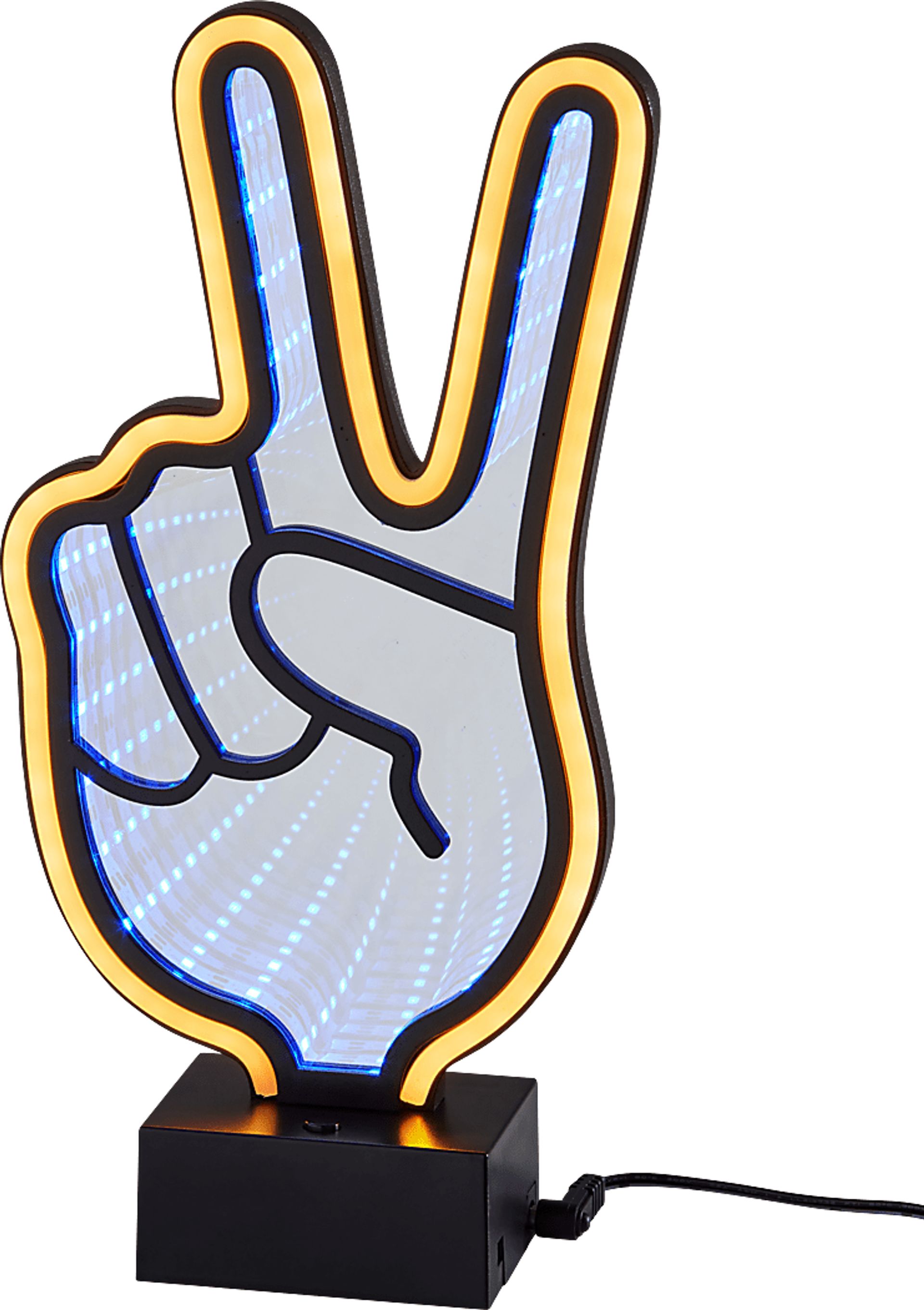 Kids Neon Peace Black Table Lamp - Image 1