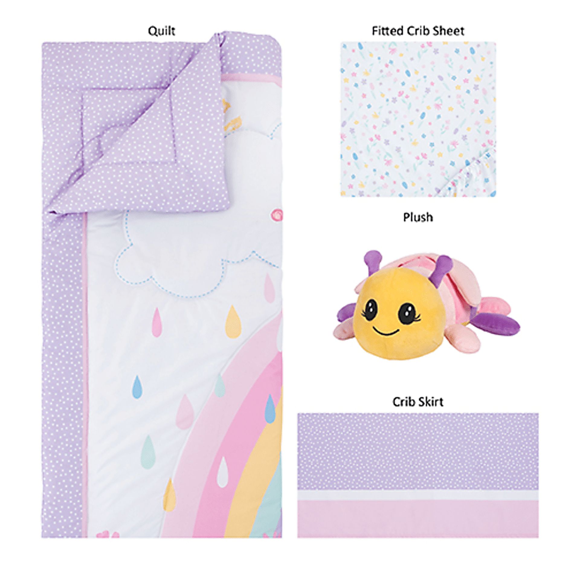Kids Nerea Purple 4 Pc. Baby Bedding Set - Image 6