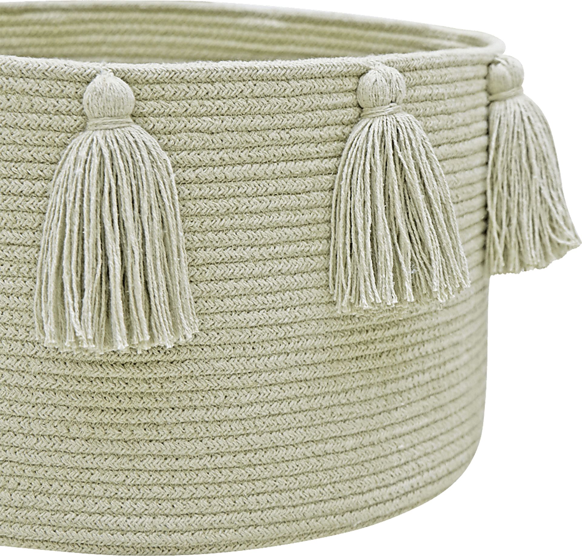 Kids New Tassels Olive Basket - Image 3