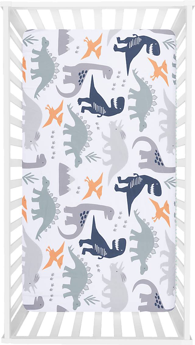 Kids Night Night Dino White Baby Bedding Set - Thumbnail - Image 6