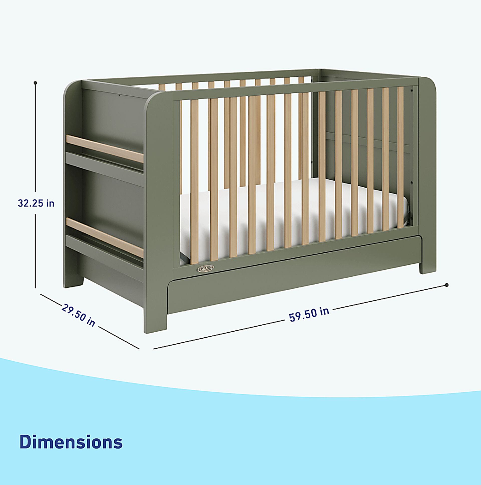 Kids Nimara Olive Convertible Crib - Image 12