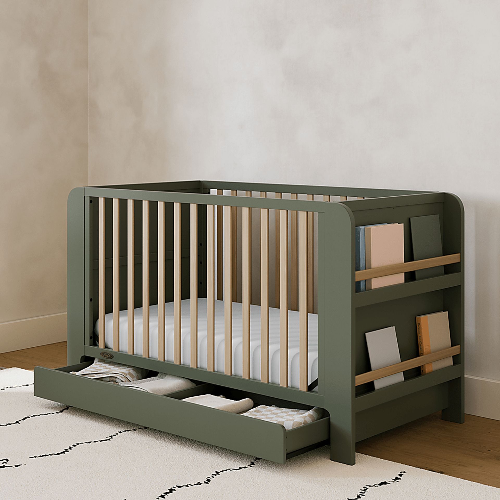 Kids Nimara Olive Convertible Crib - Image 2