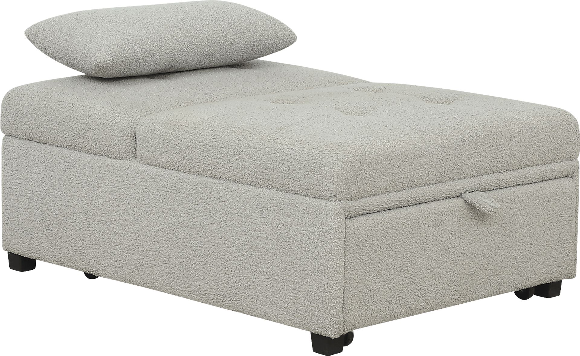 Kids Nimble Light Gray Sleeper Chair - Image 3