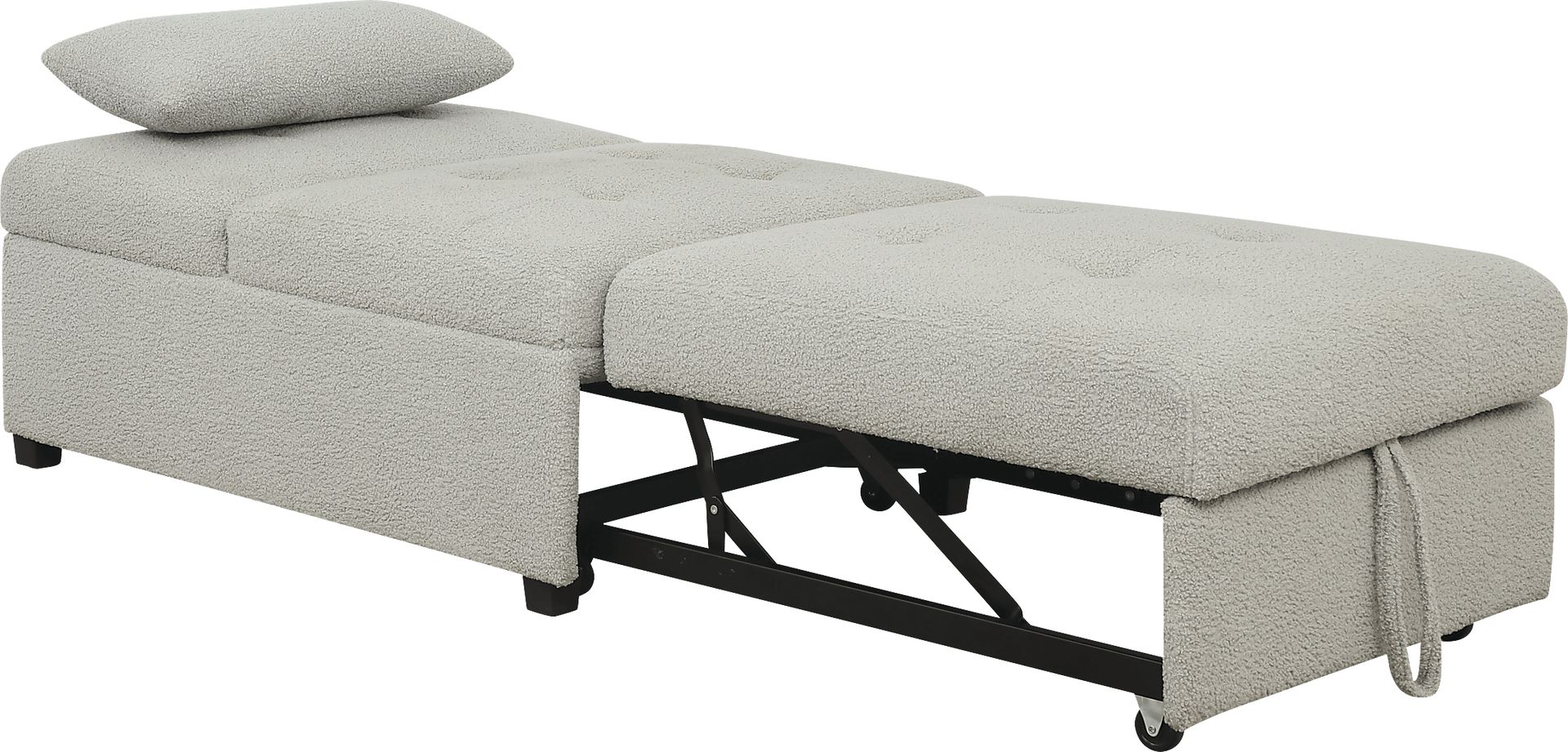 Kids Nimble Light Gray Sleeper Chair - Image 5
