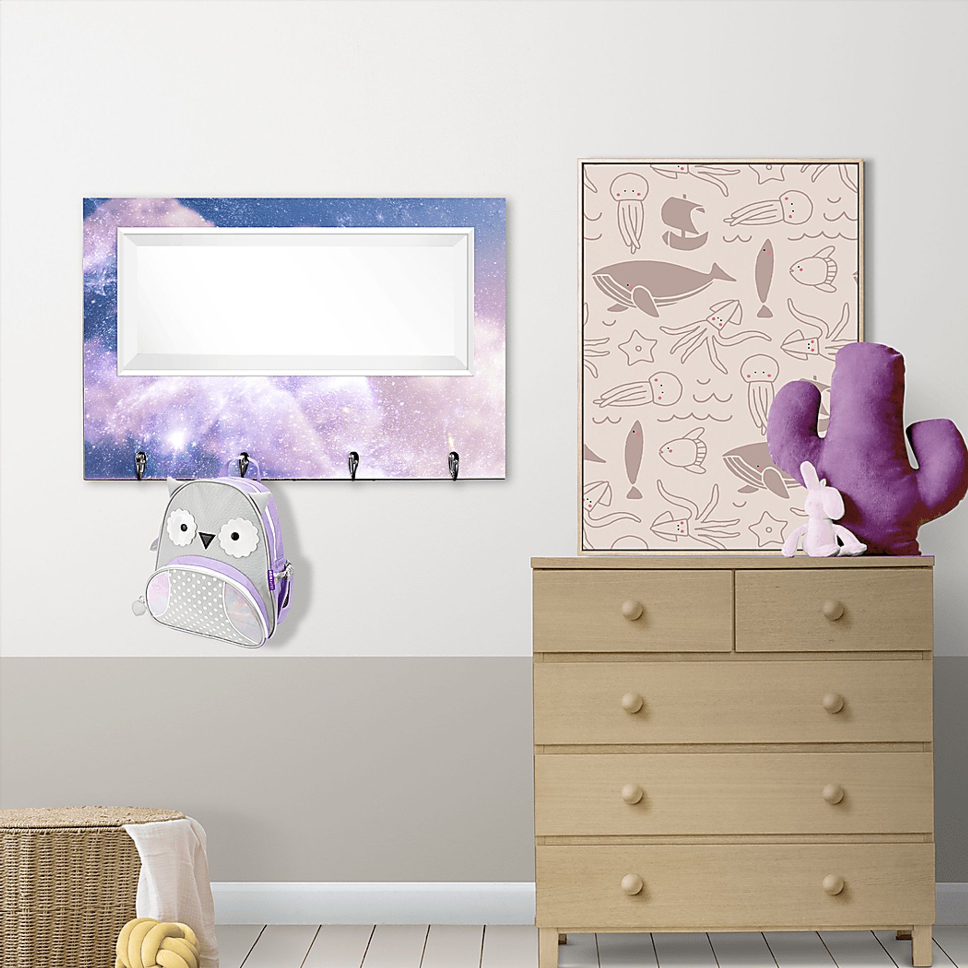 Kids Northern Sky Blue Wall Mirror - Image 3