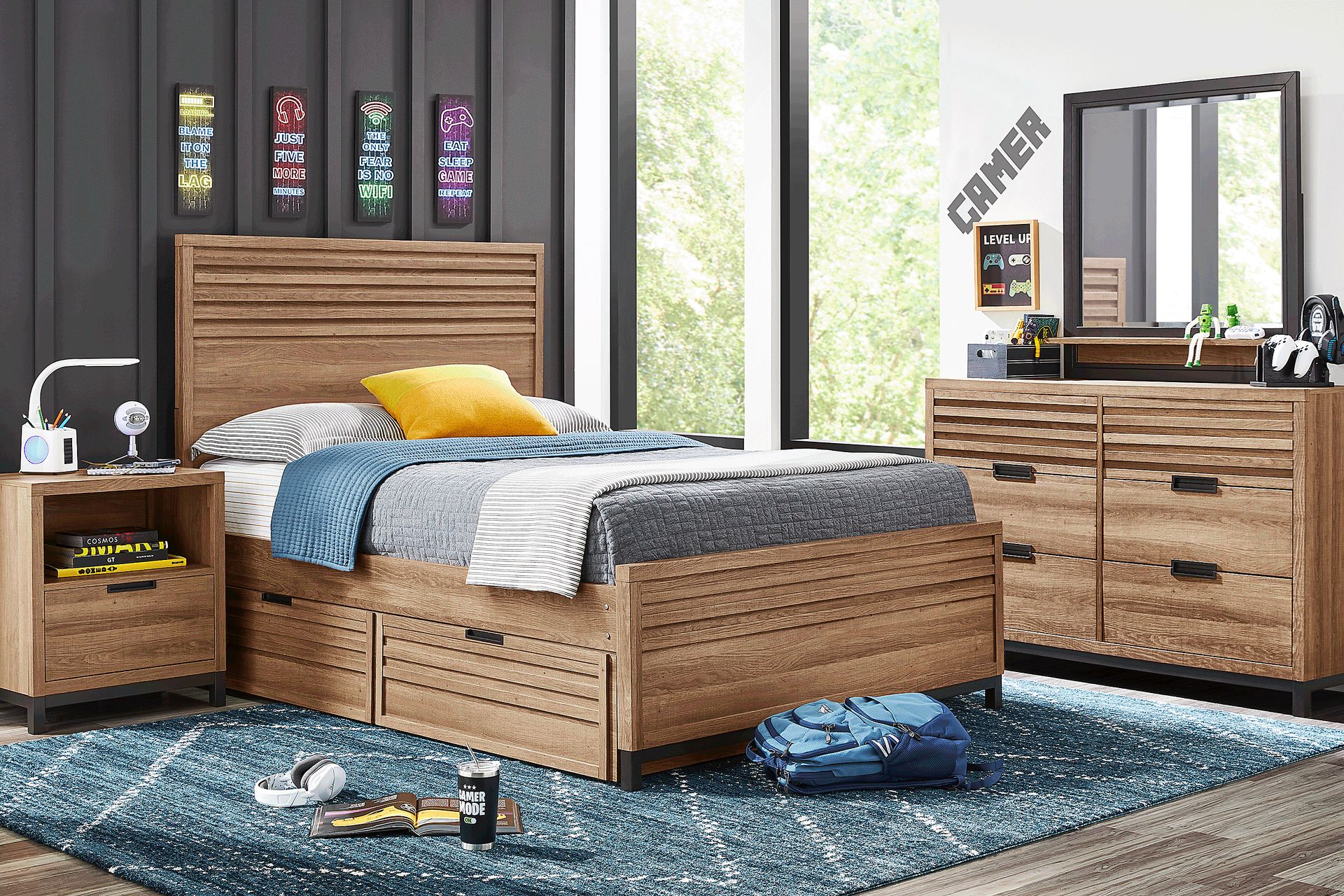 Kids Northridge Drive Caramel Full Panel Bedroom - Image 1
