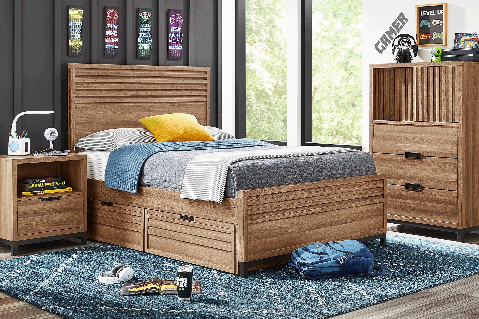 Kids Northridge Drive Caramel Full Panel Bedroom - Image 1