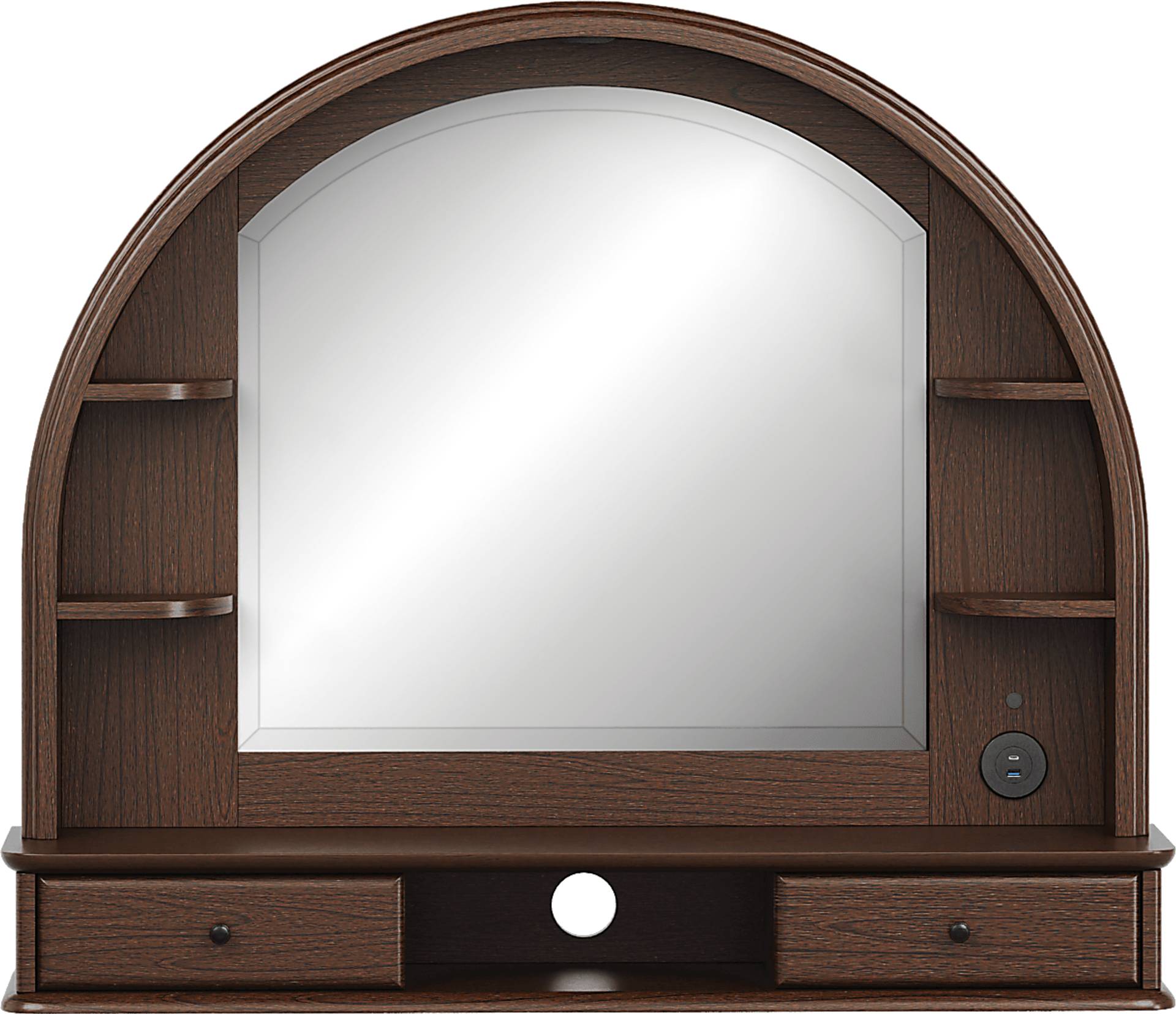 chocolate mirror with hutch