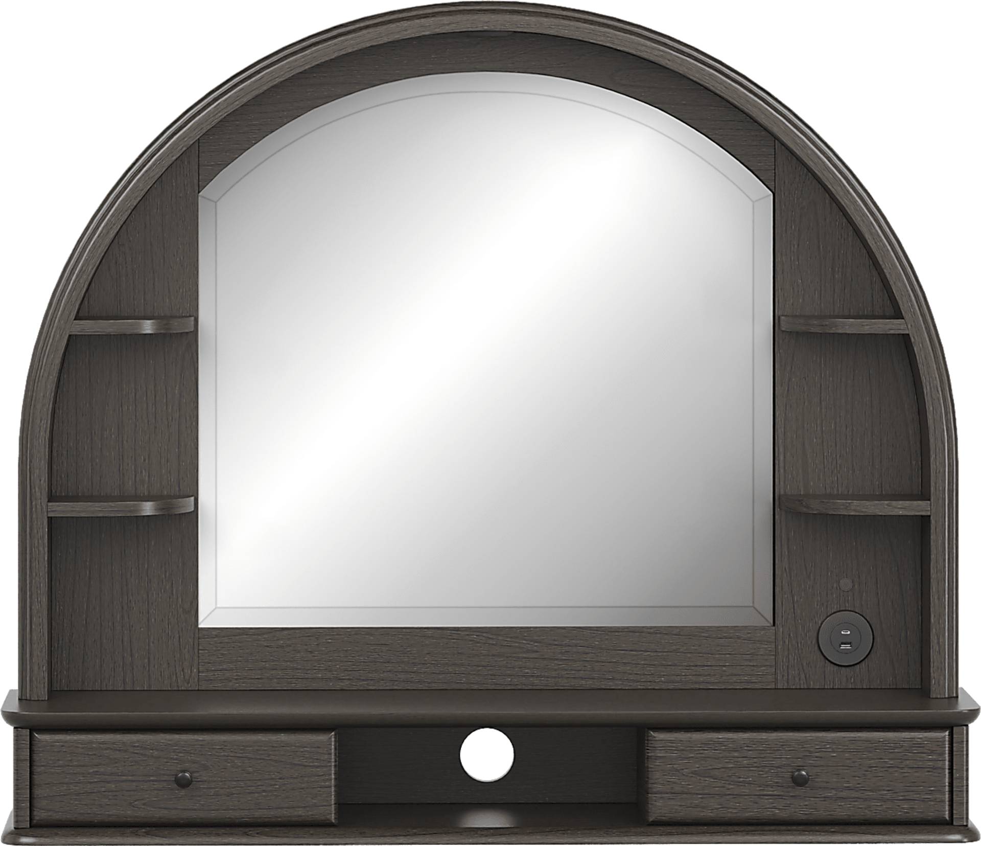 chocolate mirror with hutch