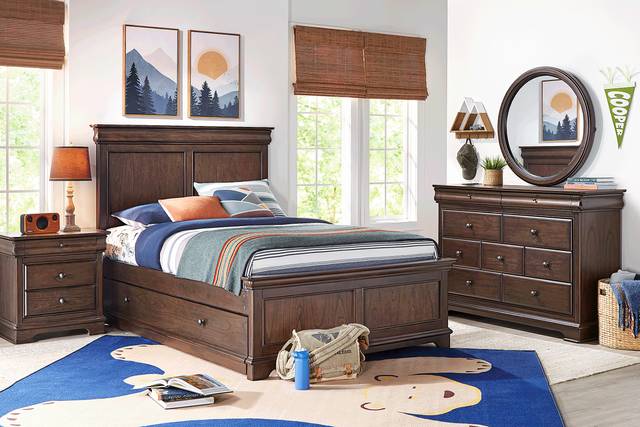 Kids Oberon Chocolate Full Panel Bed - Thumbnail - Image 2