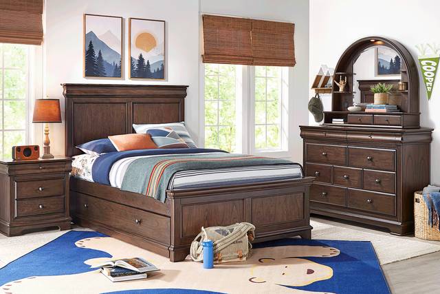 Kids Oberon Chocolate Full Panel Bedroom - Thumbnail - Image 1