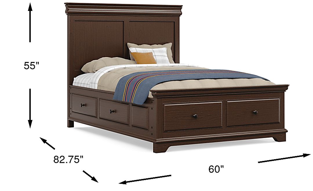 Kids Oberon Chocolate Full Storage Bed