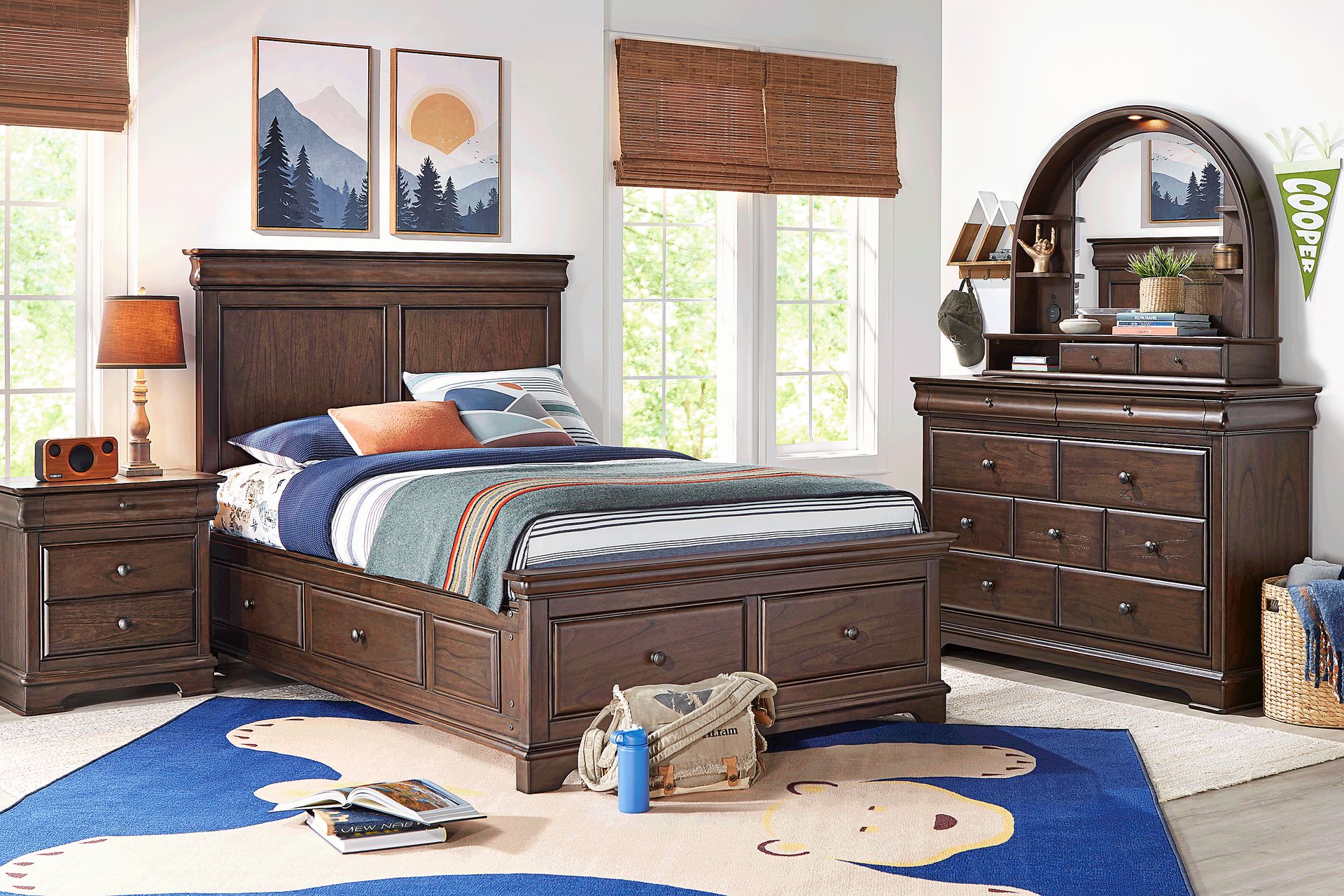 Kids Oberon Chocolate Full Storage Bedroom - Image 1
