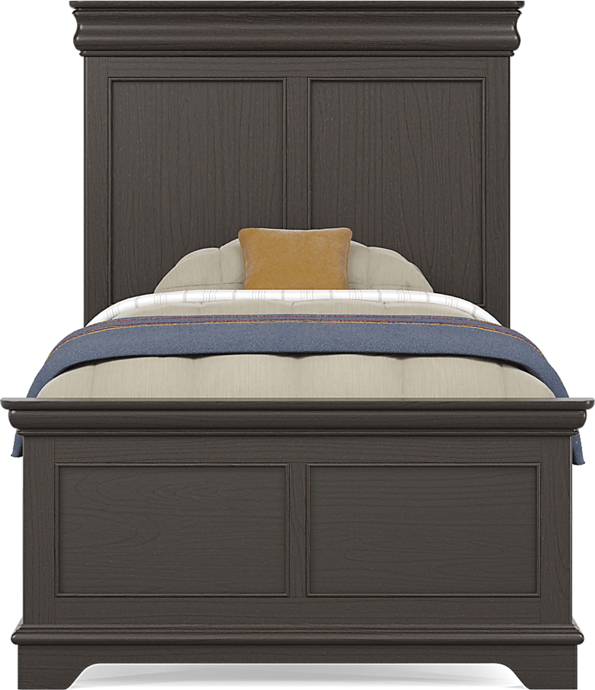 Kids Oberon Chocolate Twin Panel Bed with Storage Side Rails - Image 3
