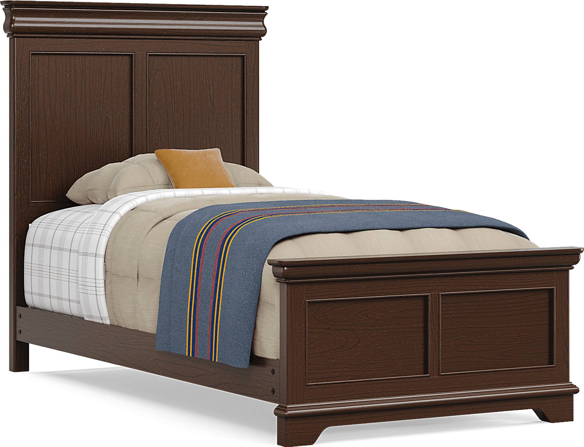 chocolate twin panel bed