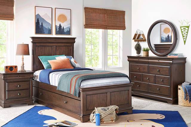 Kids Oberon Chocolate Twin Panel Bed - Thumbnail - Image 2