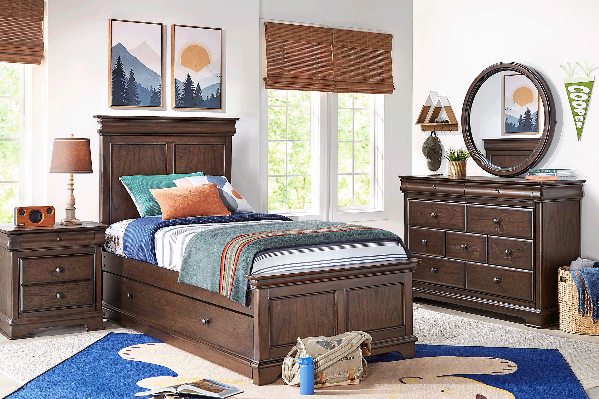 Kids Oberon Chocolate Twin Panel Bed - Image 2