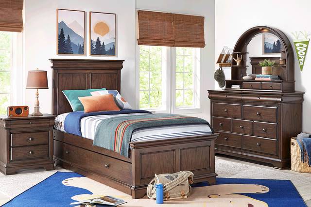 Kids Oberon Chocolate Twin Panel Bedroom - Thumbnail - Image 1